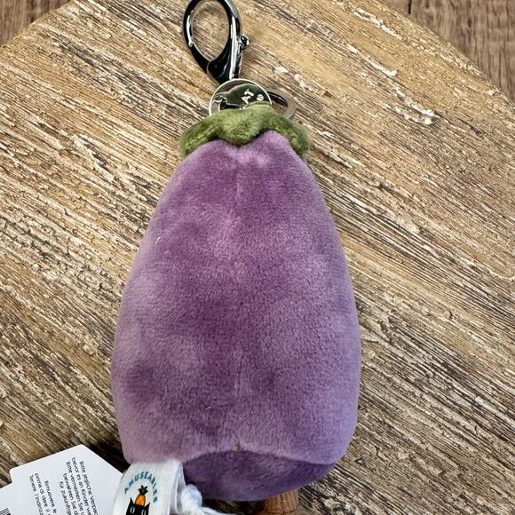 Jellycat Eggplant Bag Charm Jellycat Charm Bag Flair Gift FAST SHIP NEW - Picture 6 of 8
